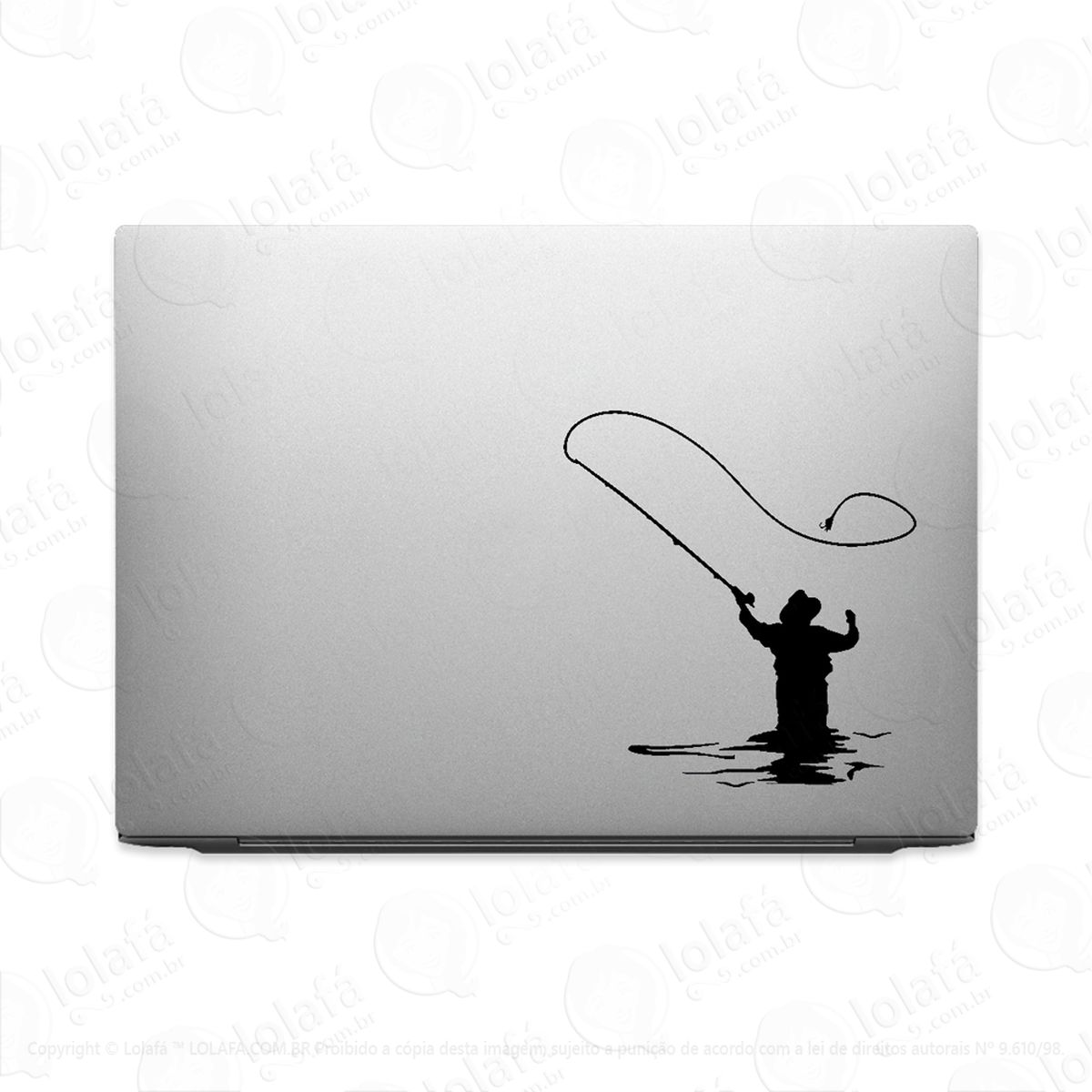 adesivo para notebook pescador jogando isca pesca Água mod:2310