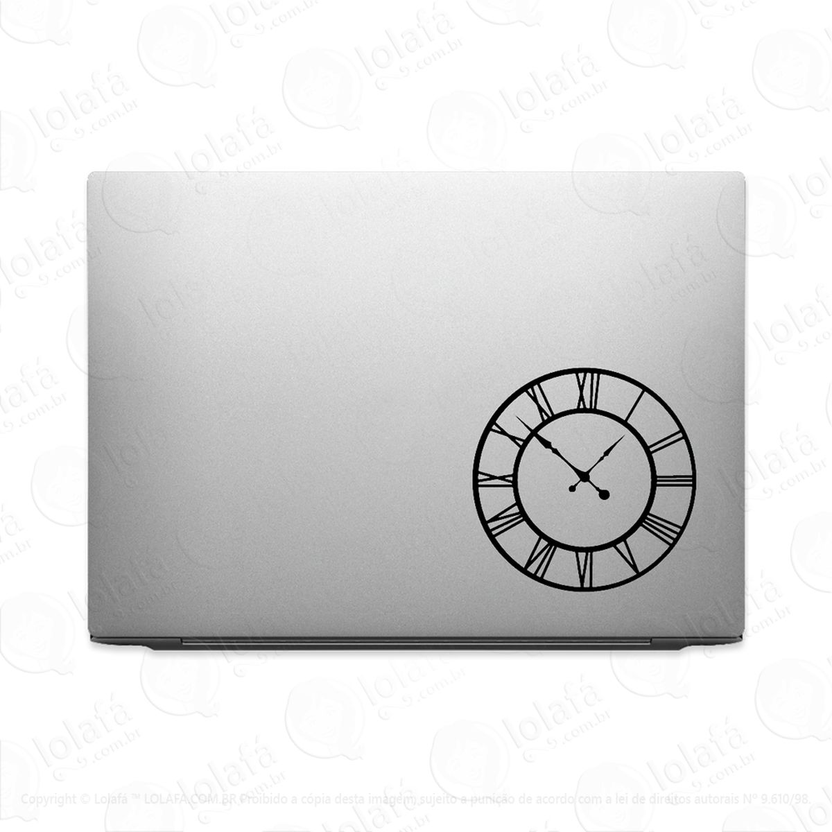 adesivo para notebook relógio números romanos mod:2379