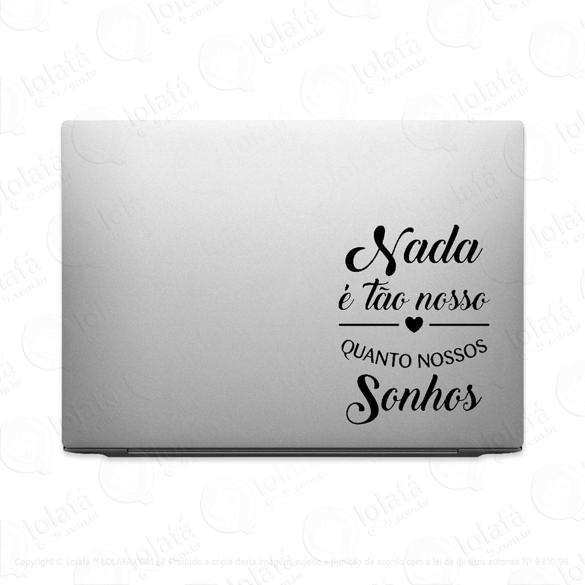 adesivo para notebook frase nossos sonhos mod:2425