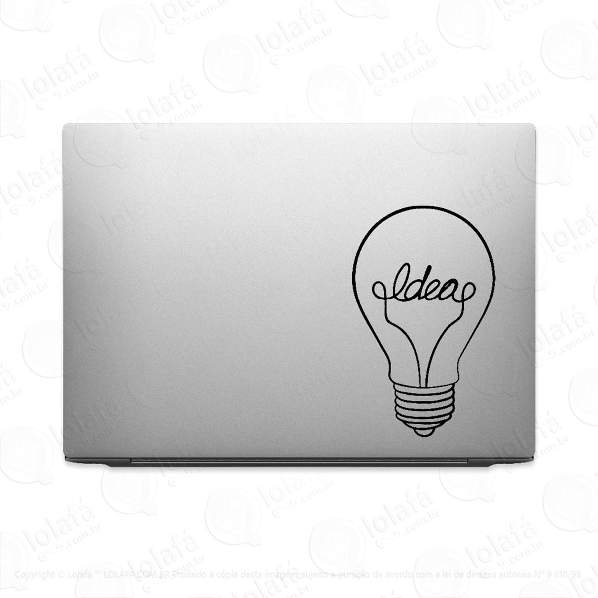 adesivo para notebook idéia lampada acesa luz mod:2444