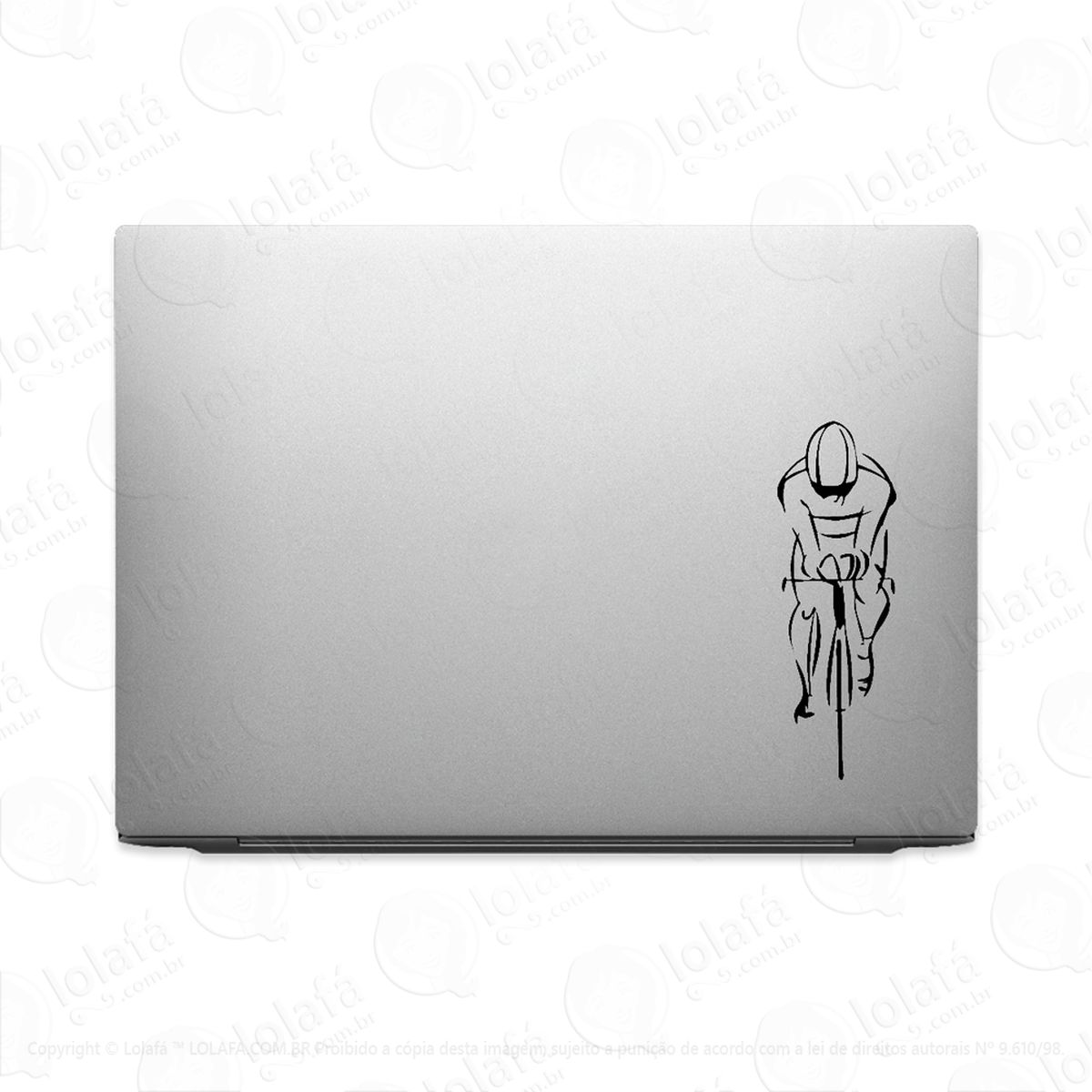 adesivo para notebook ciclista pedalando em bike speed mod:2463