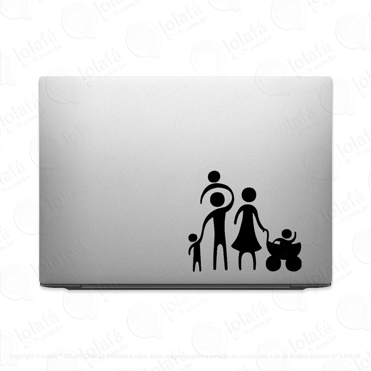 adesivo para notebook família pai mãe filhos mod:2466