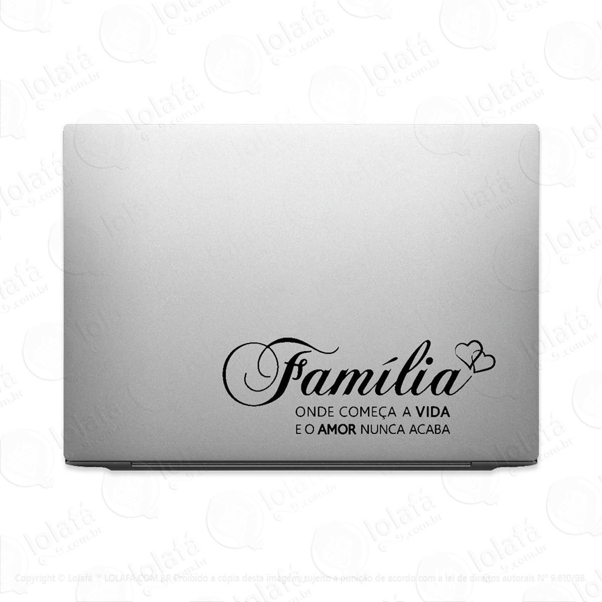 adesivo para notebook família onde começa a vida mod:2502