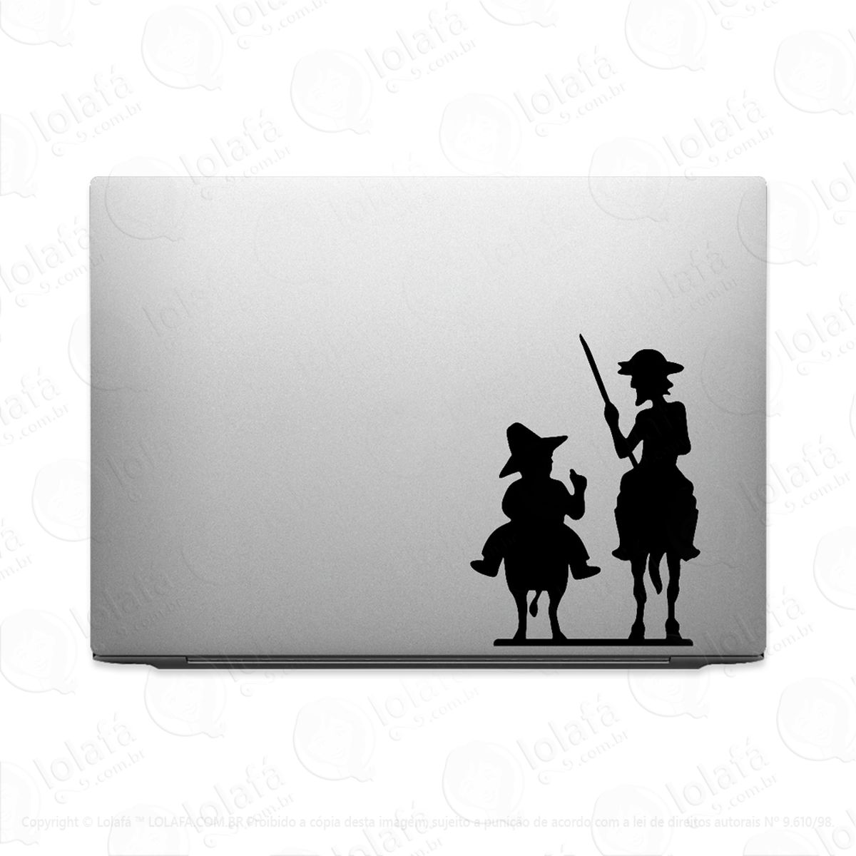 adesivo tablet notebook dom quixote e sancho pança macbook mod:2519