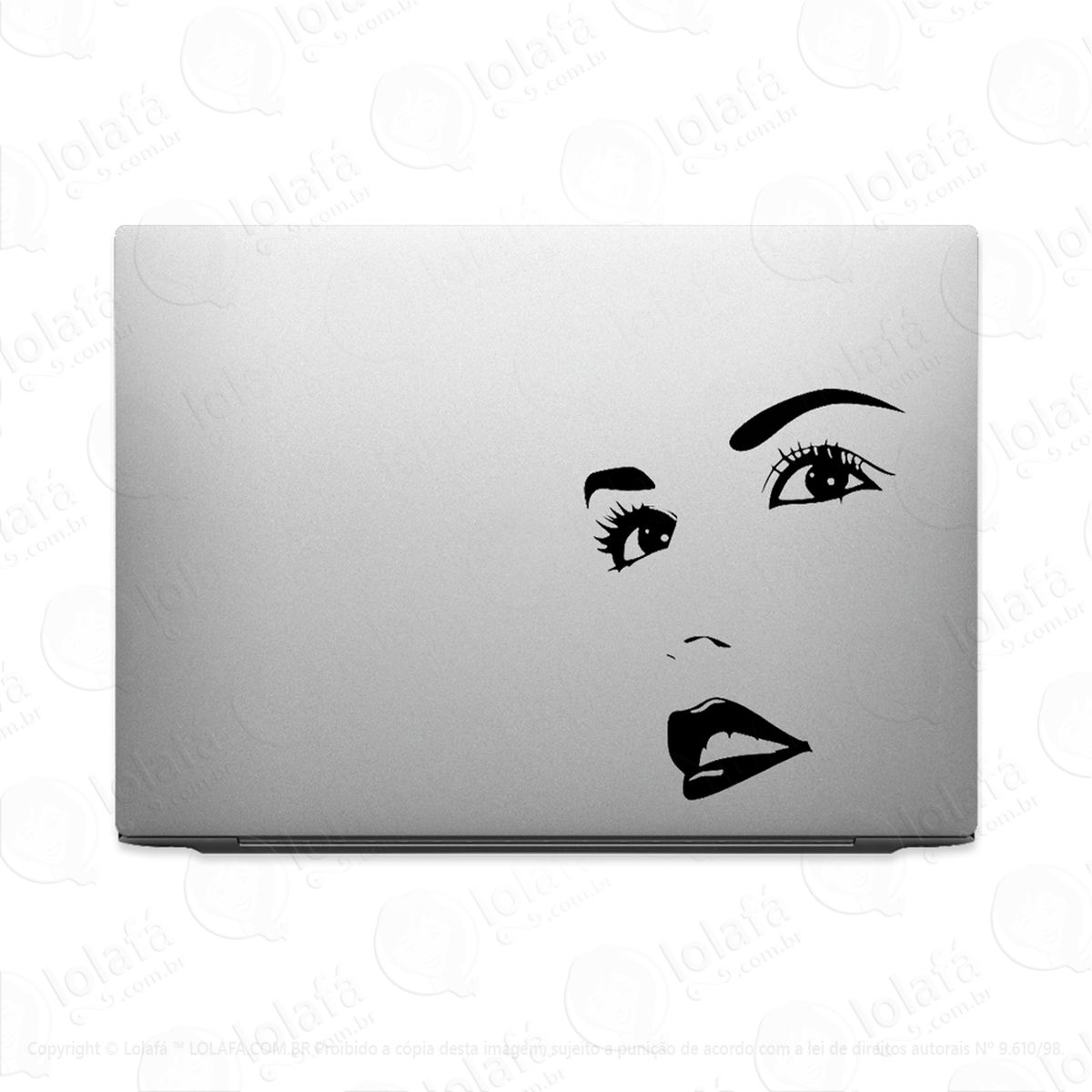 adesivo para notebook rosto feminino olhar mulher mod:2526