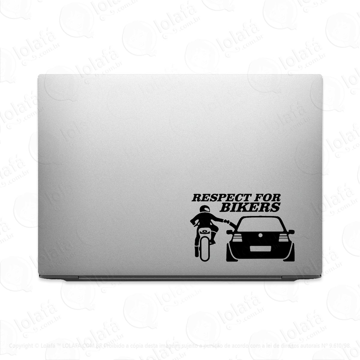 adesivo para notebook respeito por motociclistas mod:2531