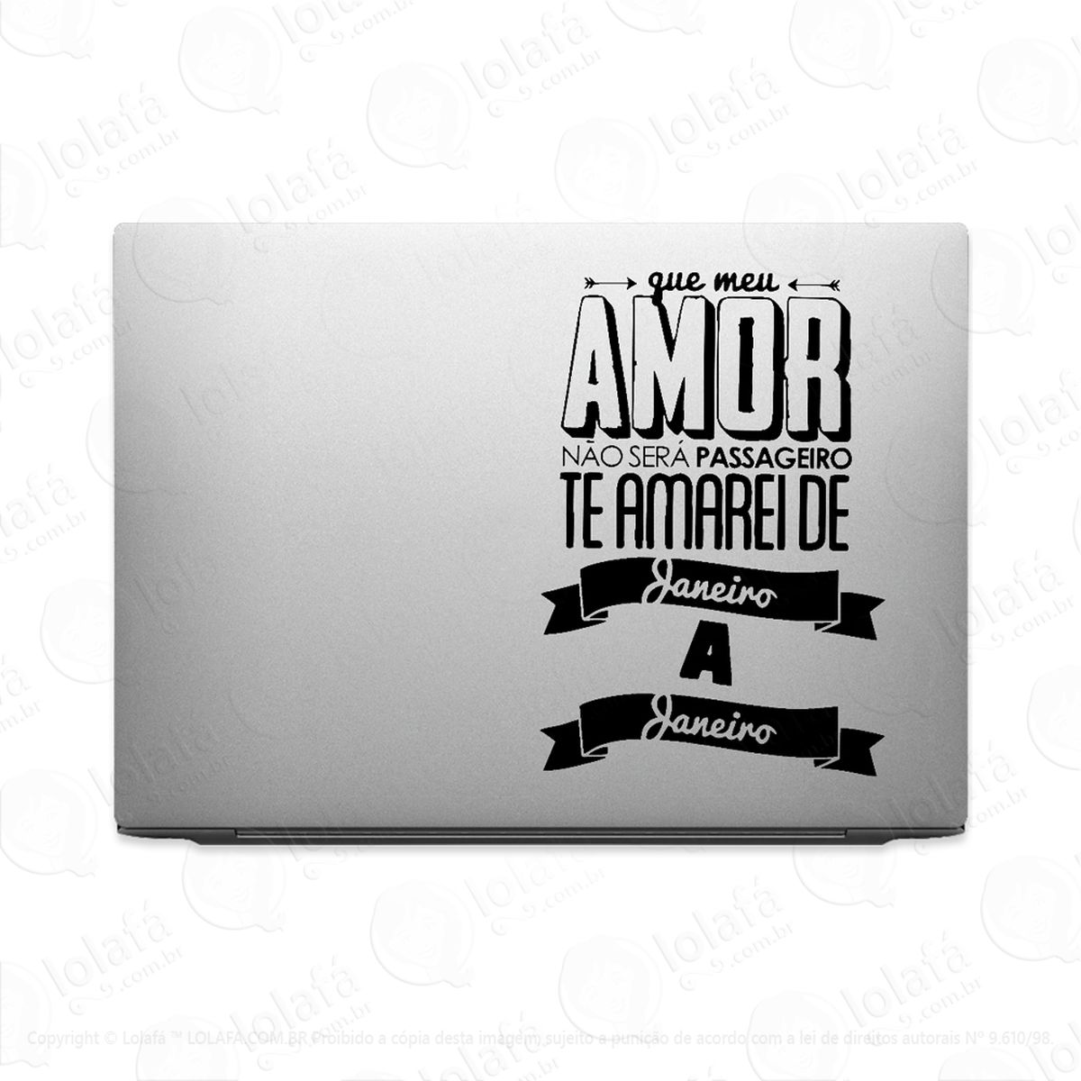 adesivo para notebook te amarei de janeiro a janeiro mod:2562