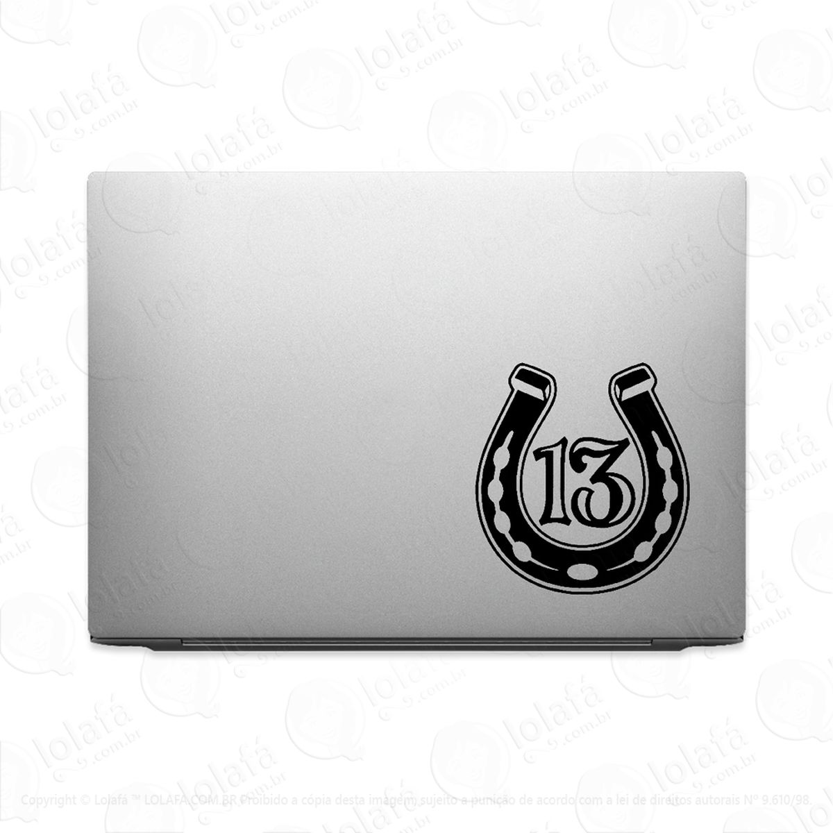 adesivo para notebook lucky 13 ferradura da sorte mod:2573