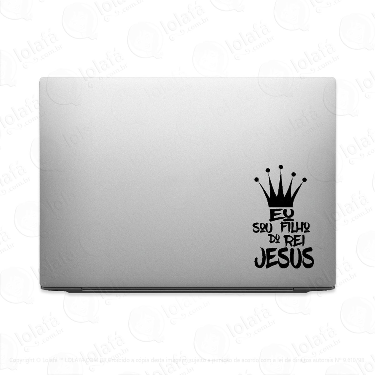 adesivo para notebook frase sou filho do rei jesus mod:2637