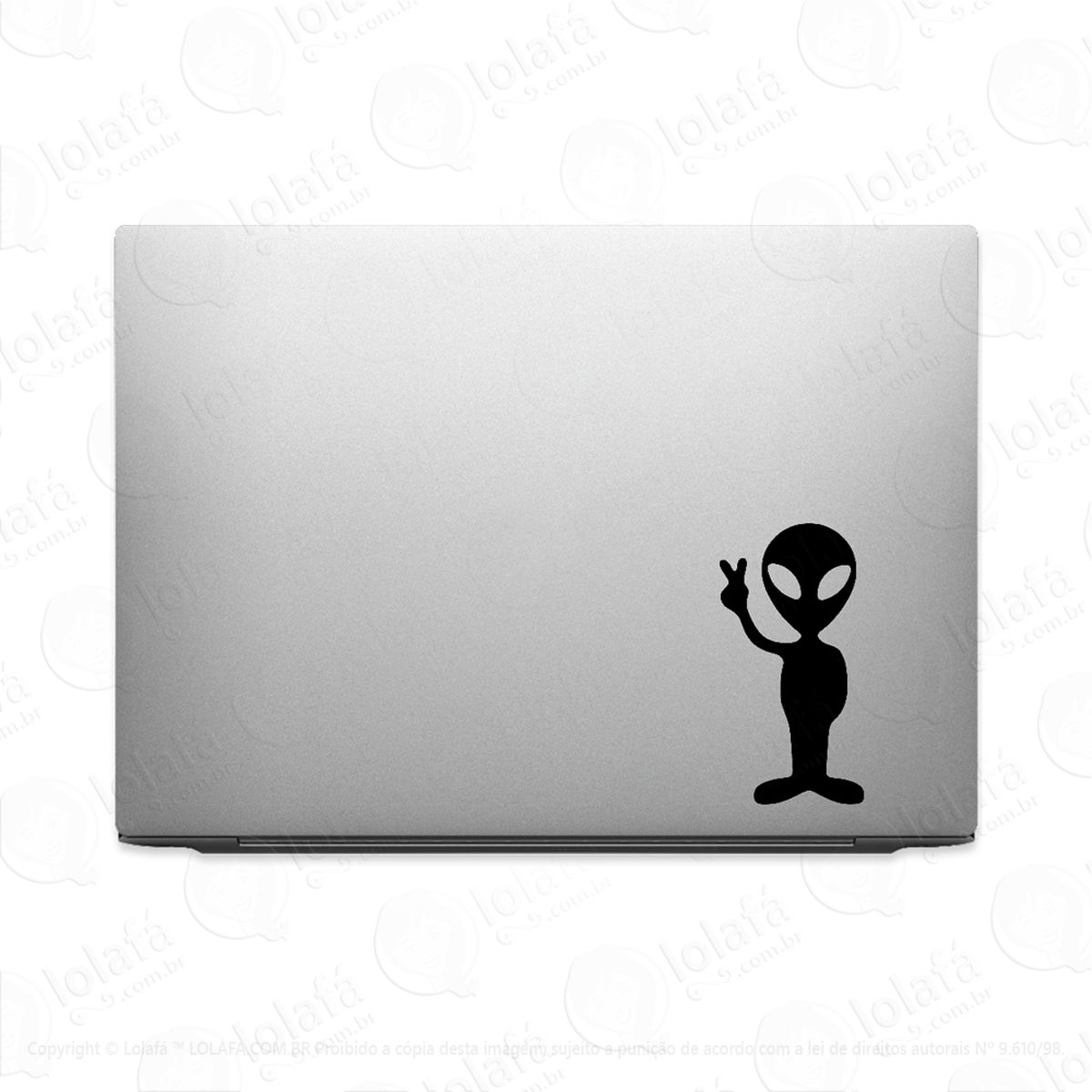 adesivo para notebook alienígena paz e amor mod:2647