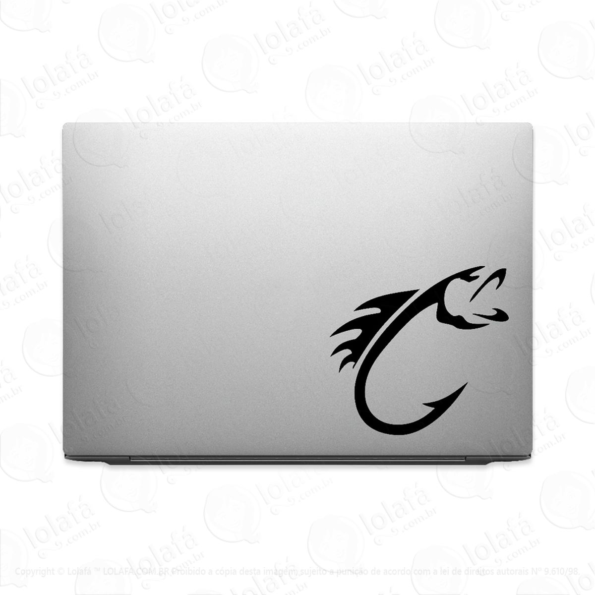 adesivo de notebook pesca esportiva anzol mod:2655