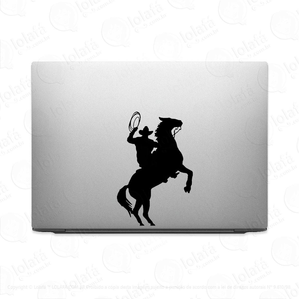 adesivo tablet notebook cowboy peão cavalo laço macbook mod:2659