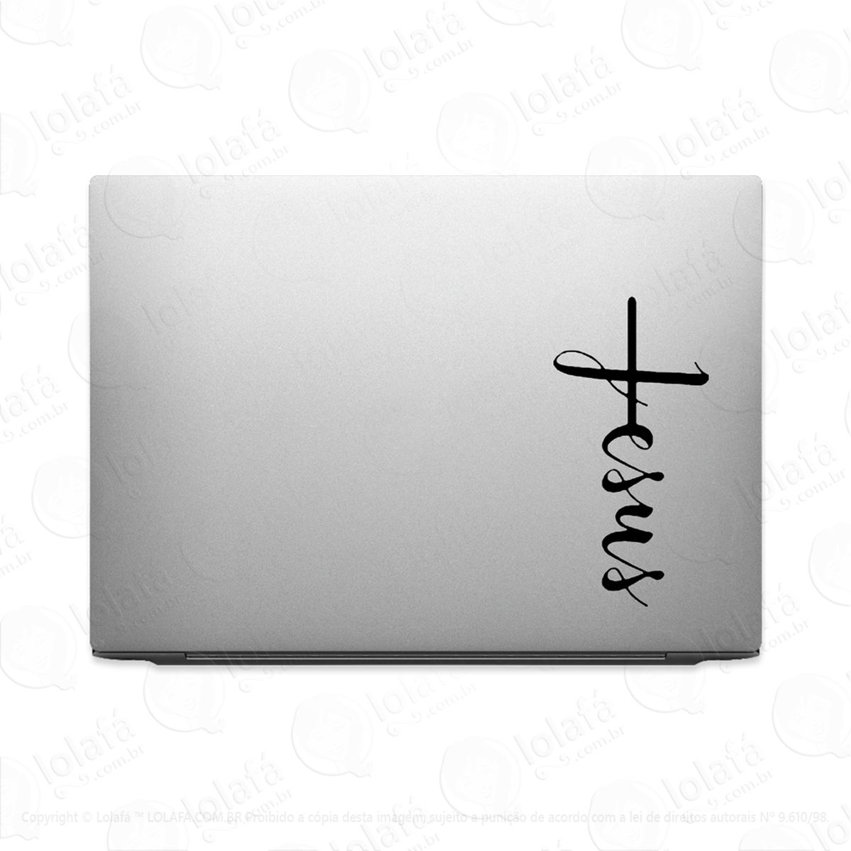 adesivo para notebook nome jesus em forma de cruz mod:2686