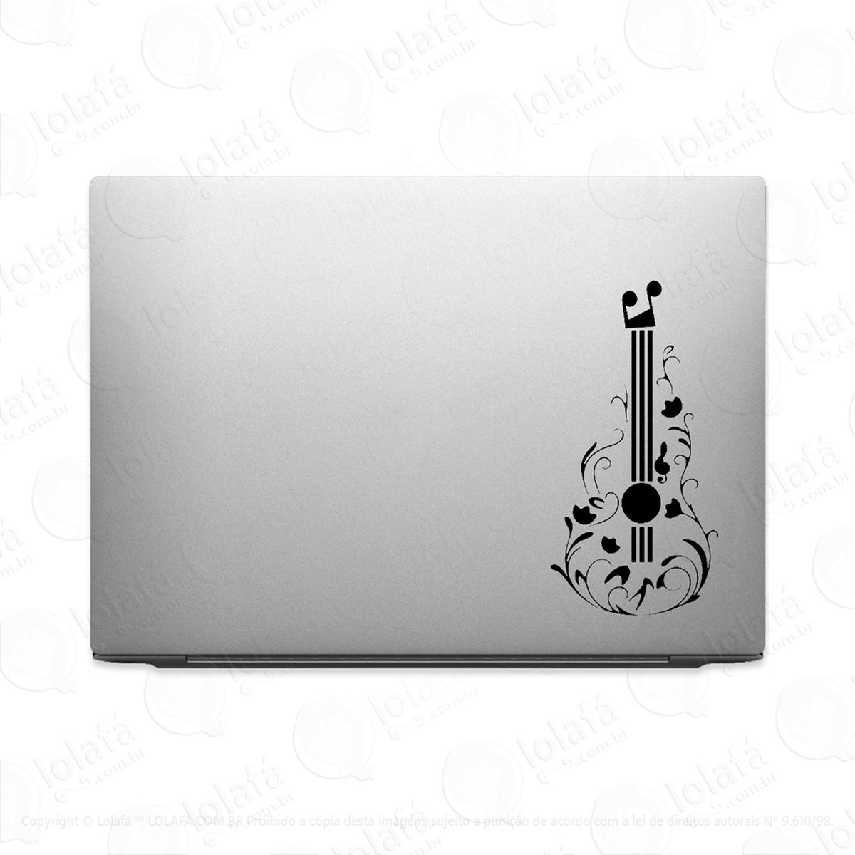 adesivo para notebook violão de flores mod:2698