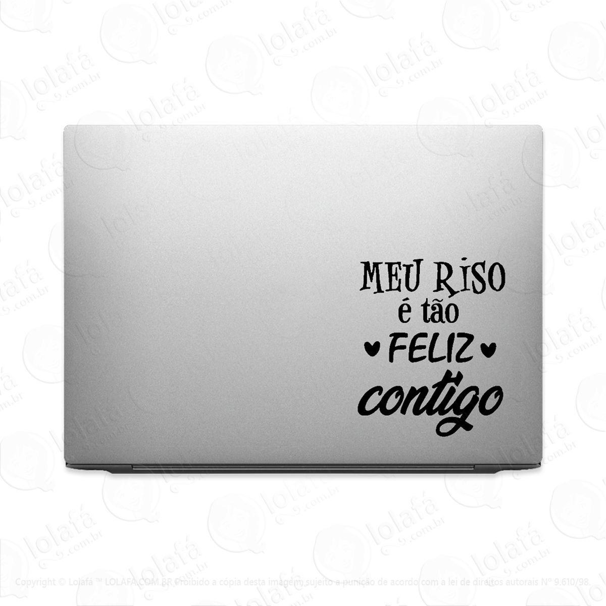 adesivo para notebook frase meu riso É feliz mod:2738