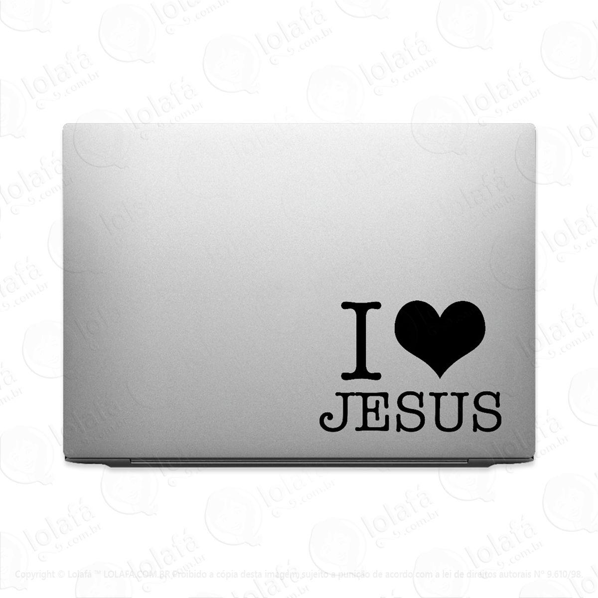 adesivo para notebook eu amo jesus frase cristã mod:2748