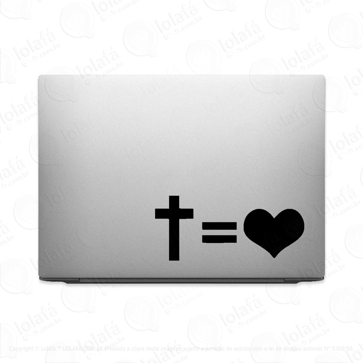 adesivo para notebook jesus igual coração amor cristão mod:2749