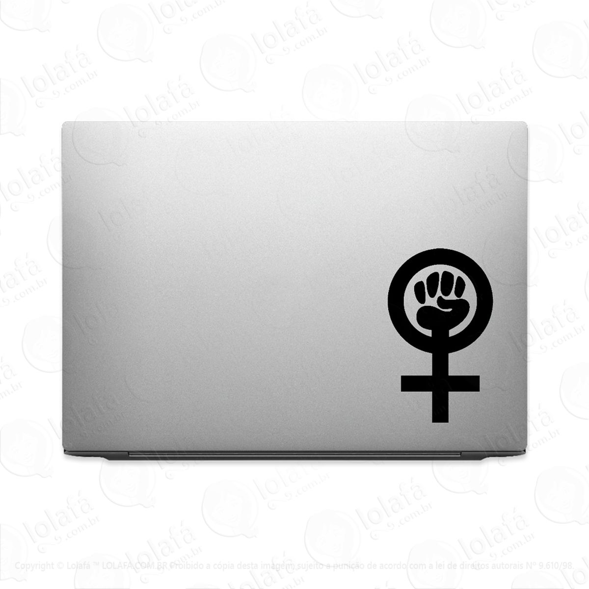 adesivo para notebook feminismo punho símbolo mod:2751