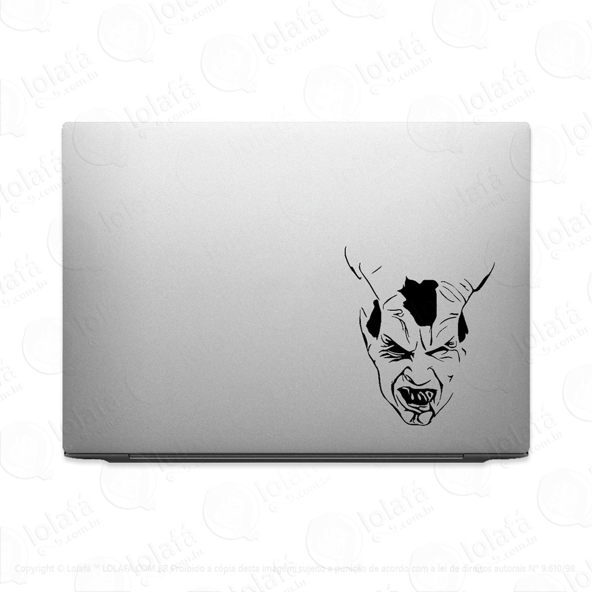 adesivo para notebook diabo rosto demoníaco mod:2753