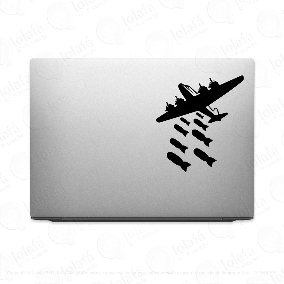 adesivo para notebook pc bomba avião de guerra bombardeio mod:2765