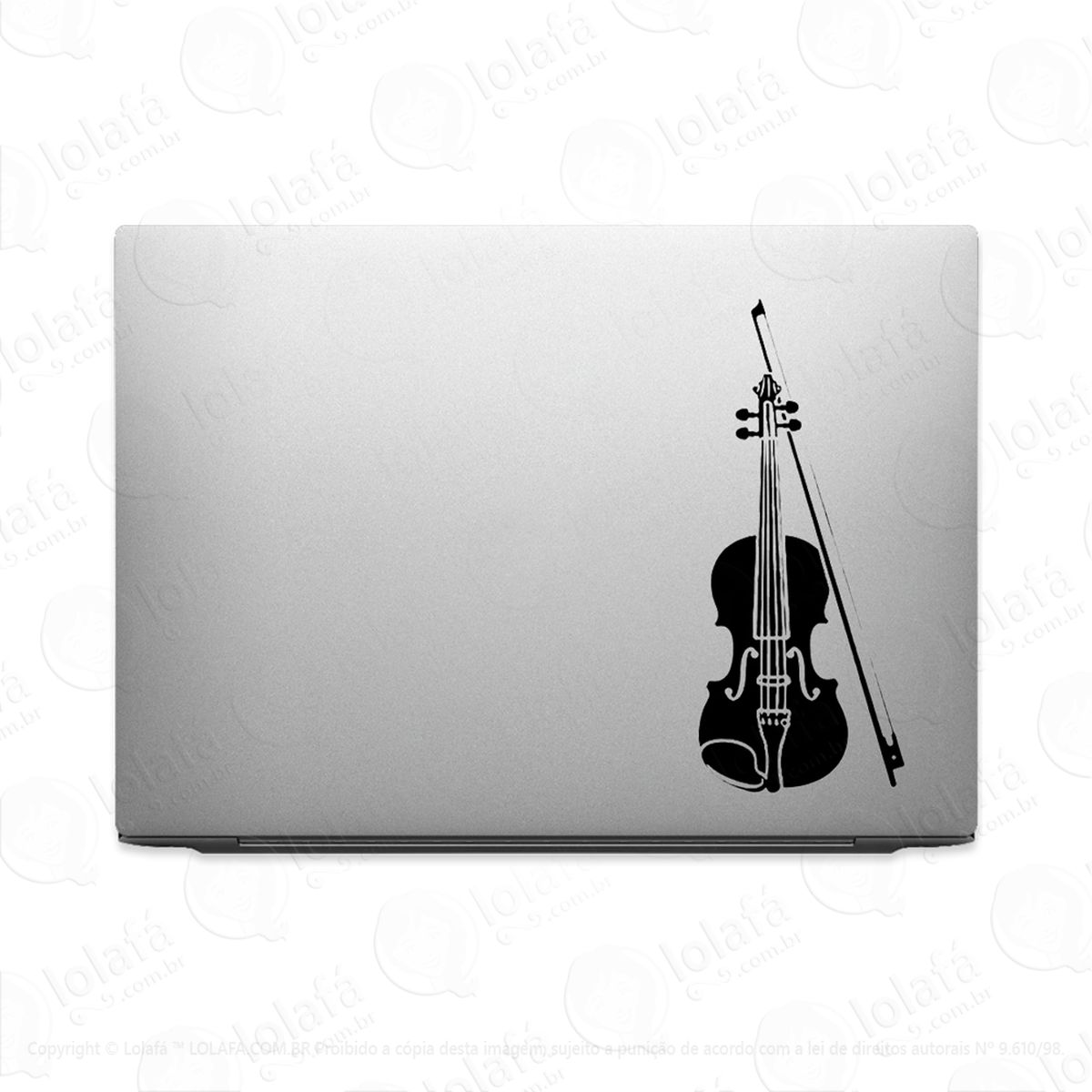 adesivo para notebook violino instrumento musical violinista mod:2792