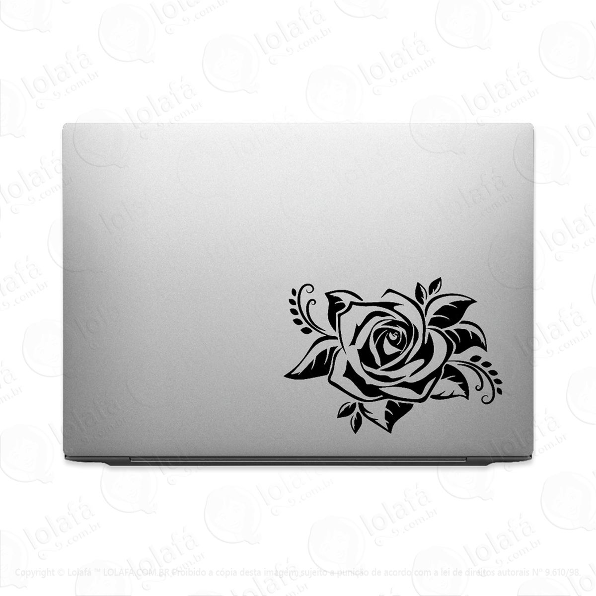 adesivo para notebook flor de roseira - rosa mod:2828