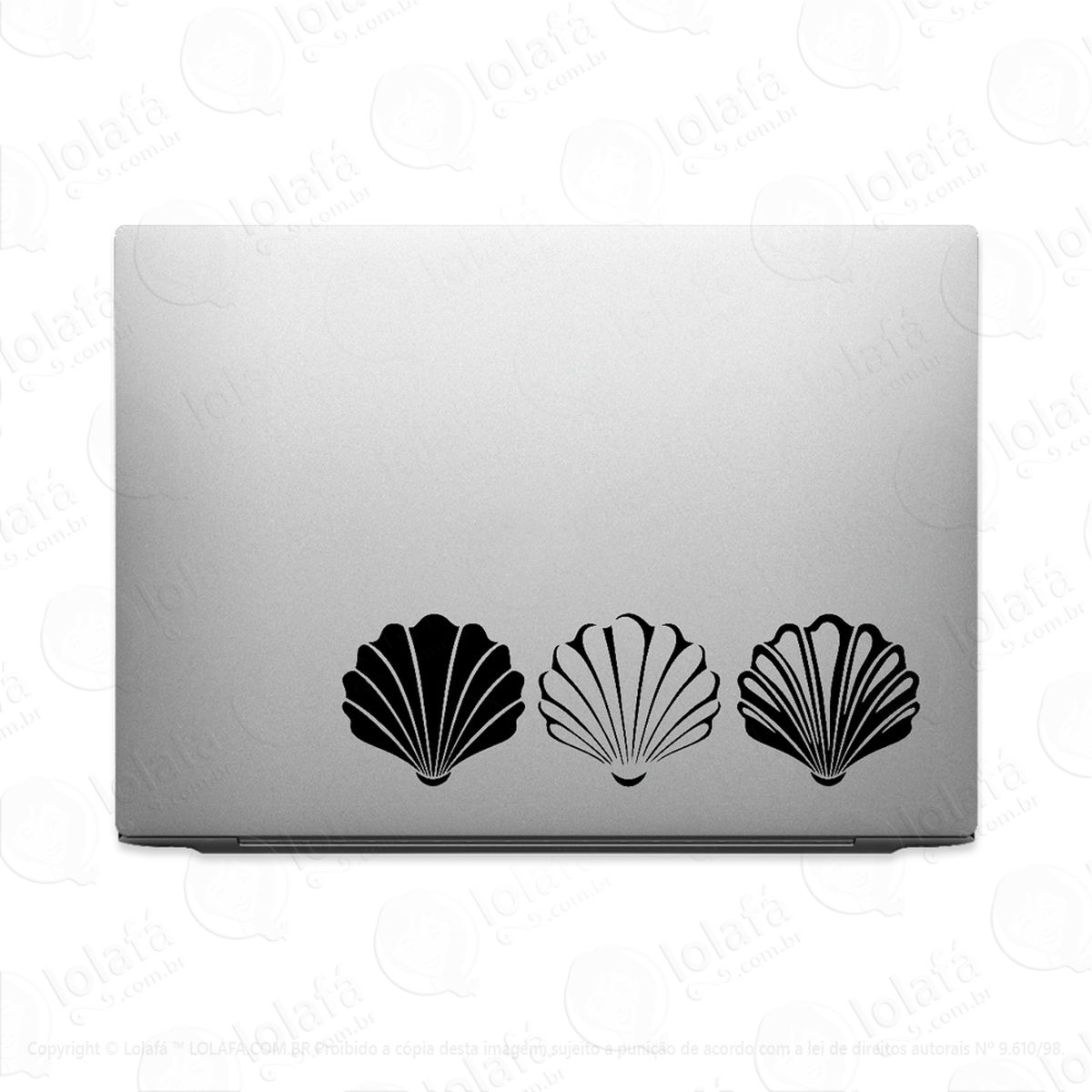 adesivo para notebook conchas de praia marítimas mod:2841