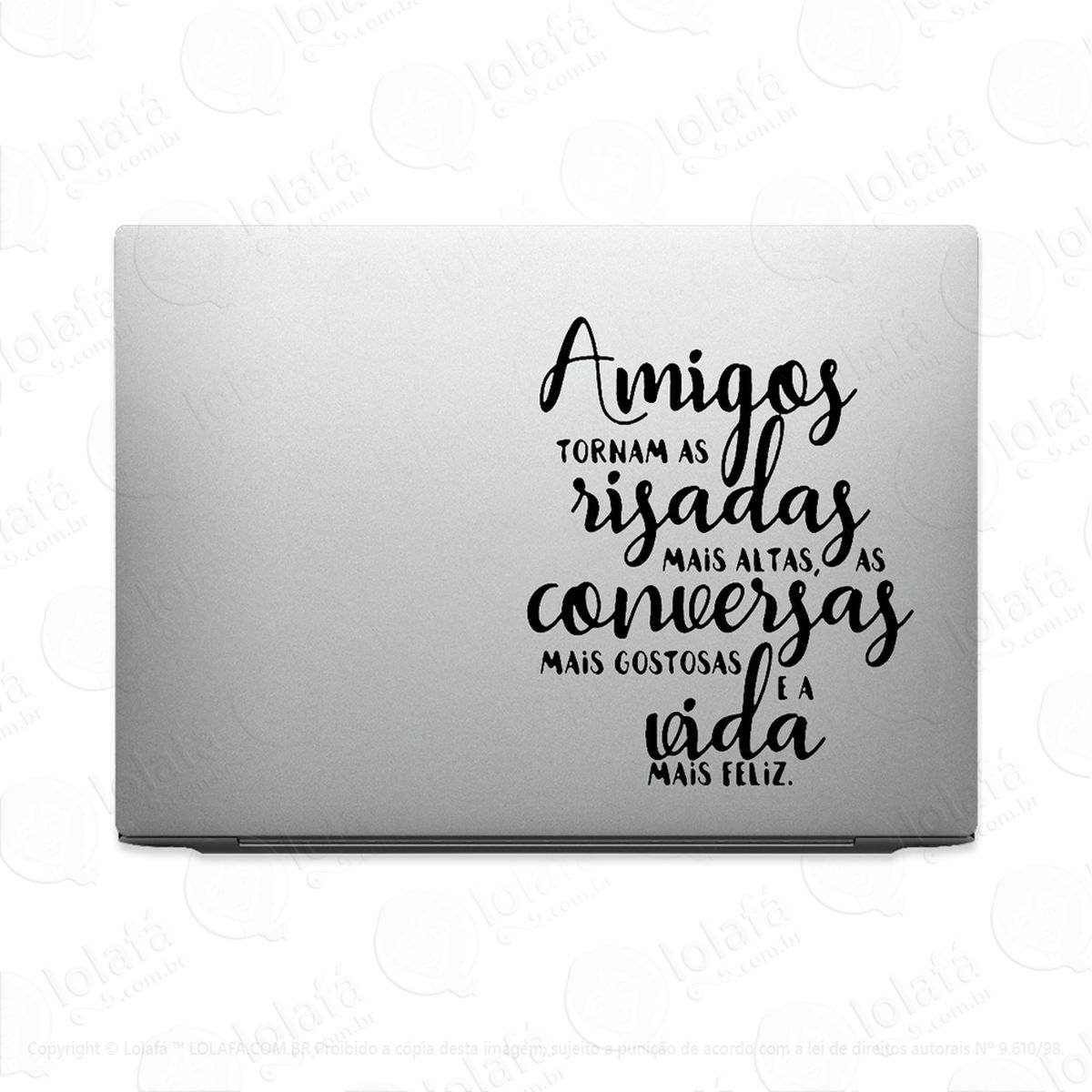 adesivo para notebook frase dos amigos mod:2858