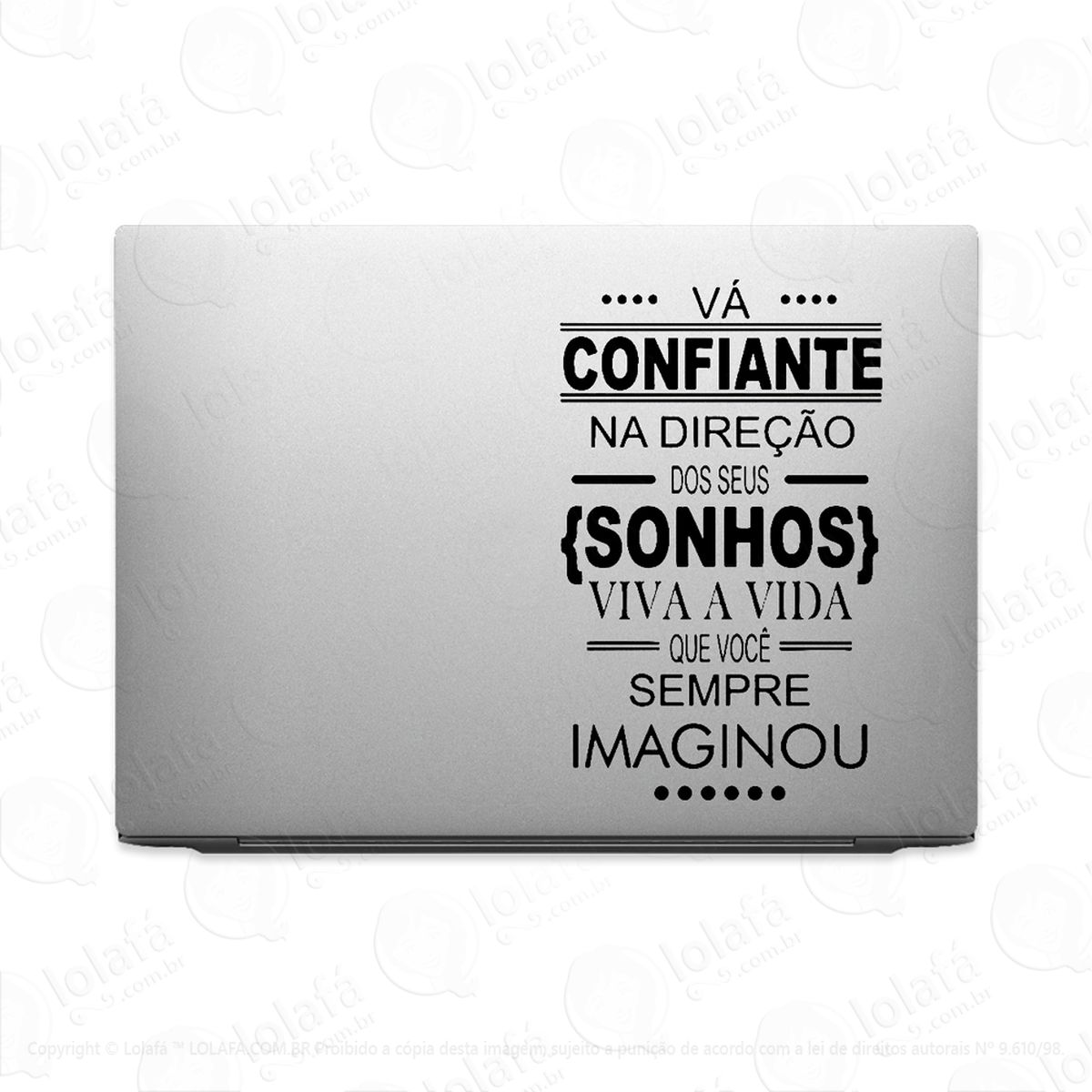 adesivo para notebook frase vá confiante mod:2859