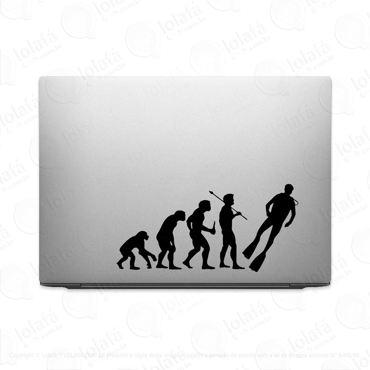 adesivo para notebook evolução mergulho scuba diver mod:2888