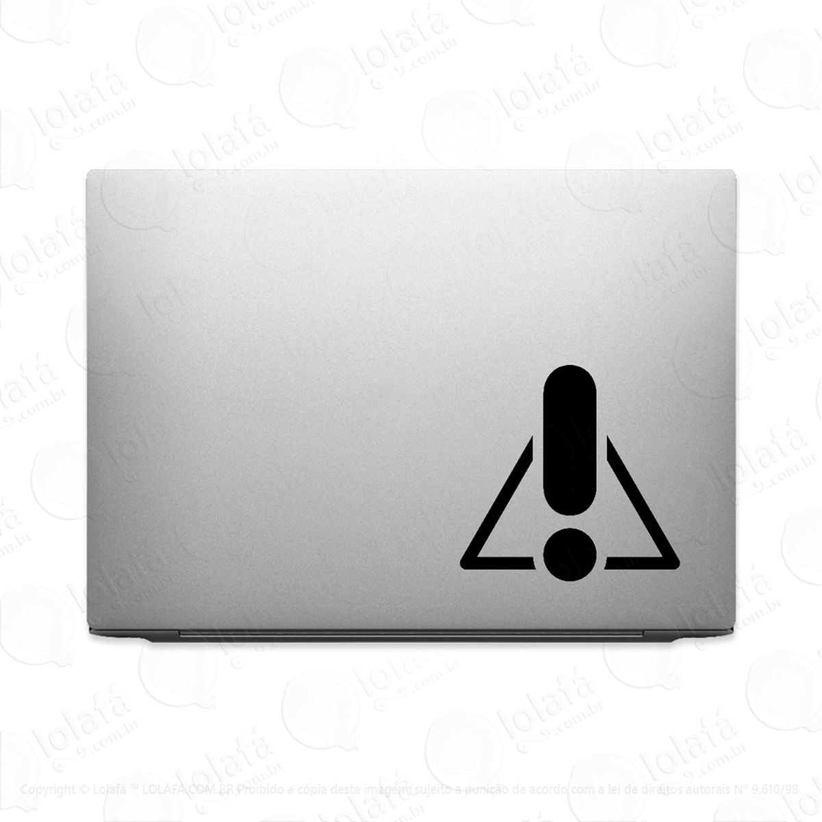 adesivo para notebook aviso exclamação alerta mod:2913