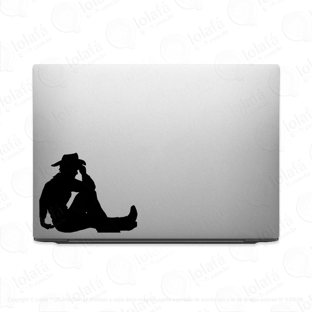 adesivo para notebook cowboy sentado de chapéu mod:2947