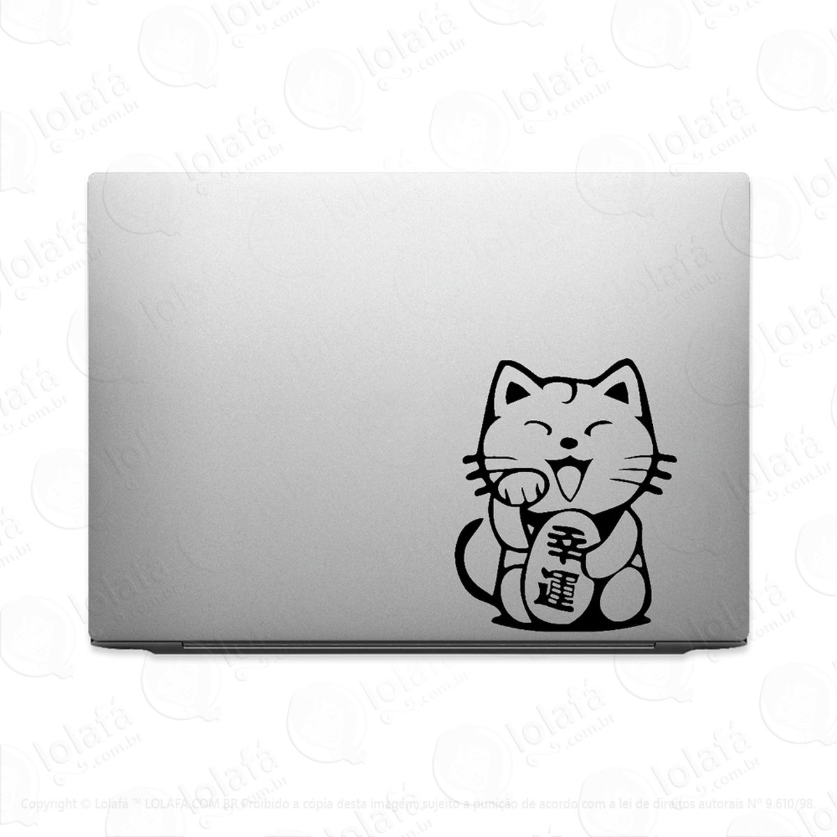 adesivo para notebook maneki neko gato da sorte mod:2970