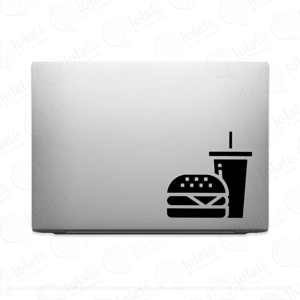 adesivo para notebook combo de lanche e refrigerante mod:2976