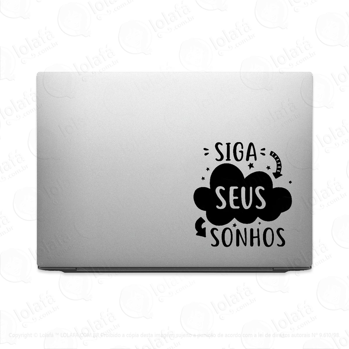 adesivo para notebook frase siga seus sonhos mod:2996