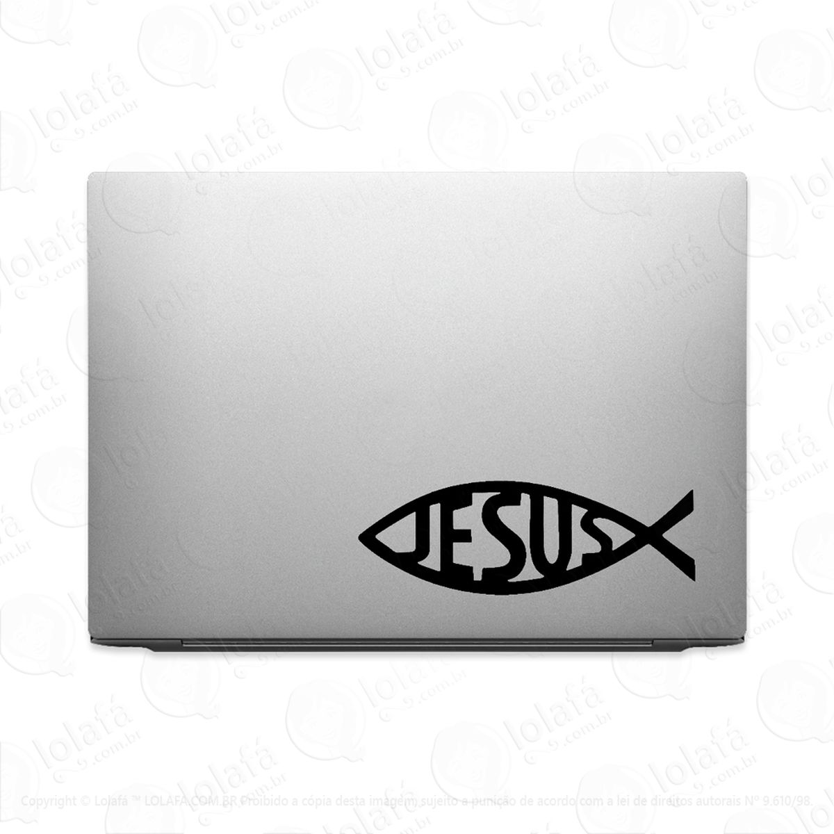 adesivo para notebook peixe jesus cristão mod:3021