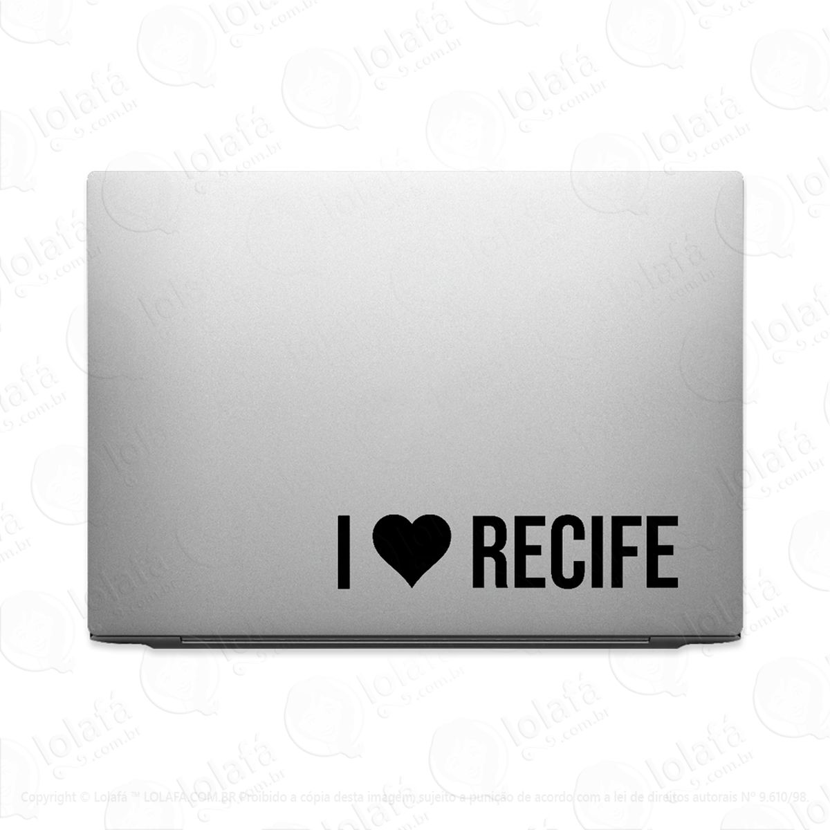 adesivo para notebook eu amo recife - i love recife mod:3127