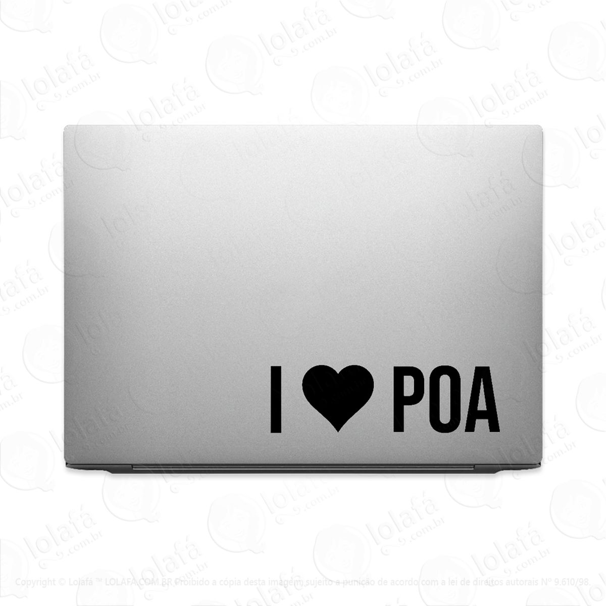 adesivo para notebook i love poa - eu amo porto alegre mod:3128