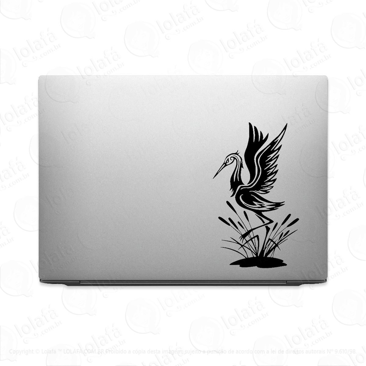 adesivo para notebook garça heron bird natureza mod:3135