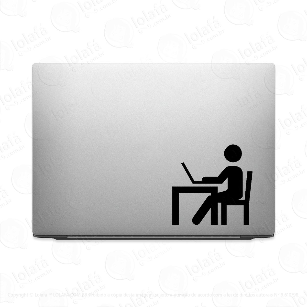 adesivo para notebook working at home office laptop mod:3139