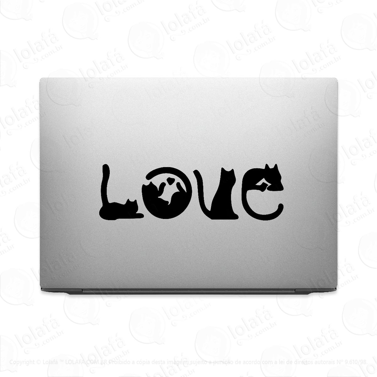 adesivo tablet notebook amor gatos love mãe de gatos macbook mod:3161