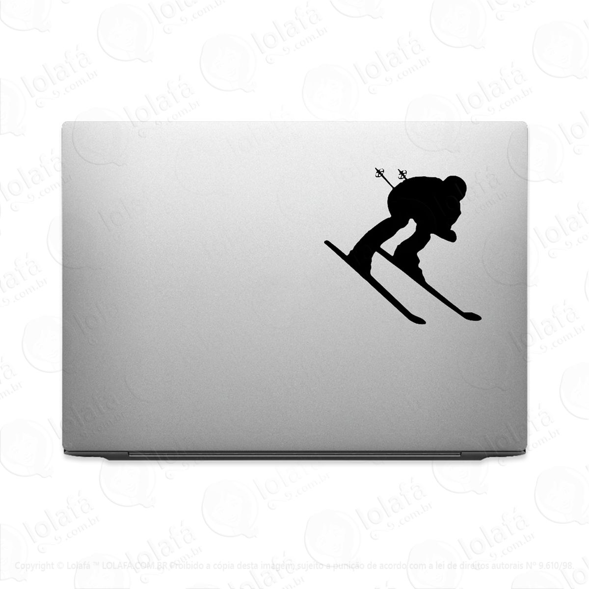 adesivo tablet notebook pc esquiador na neve atleta de esqui mod:3220