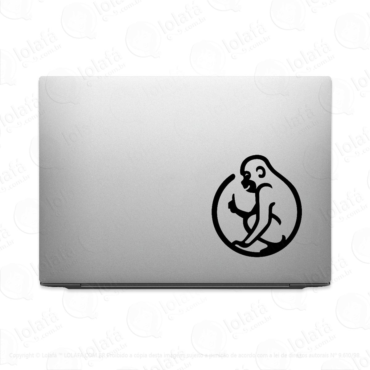 adesivo para notebook macaco prego animal primata mod:3228