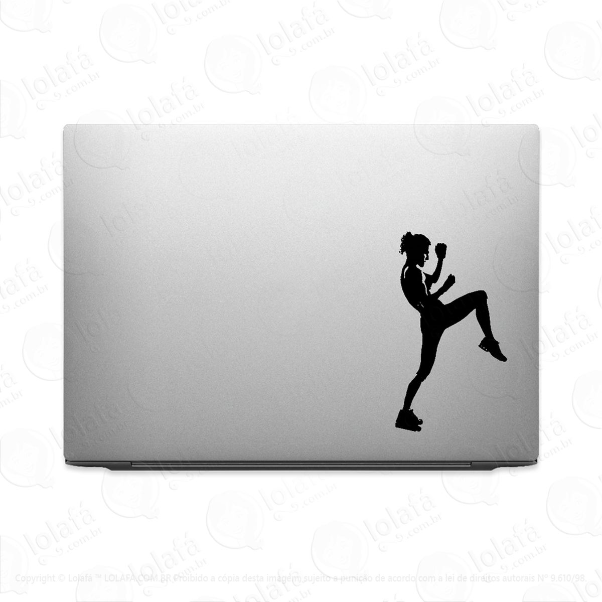 adesivo para notebook mulher kickboxing mod:3247