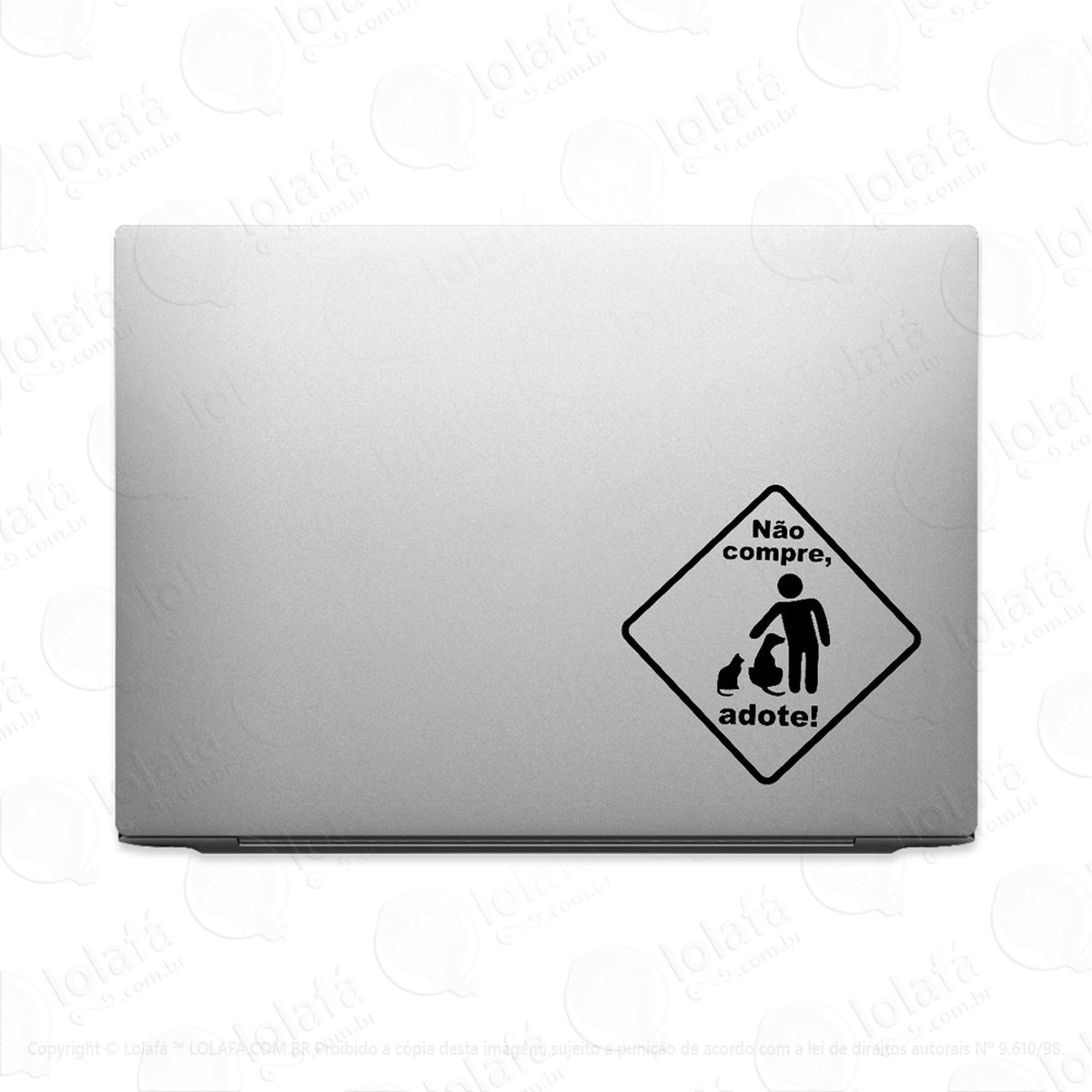 adesivo para notebook não compre adote animais mod:3297