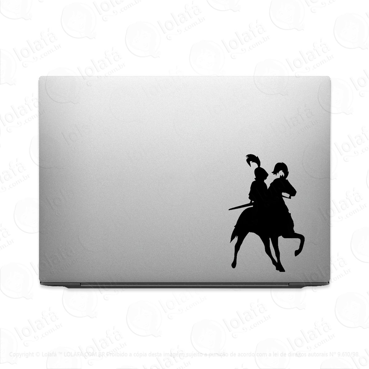 adesivo para notebook cavaleiro medieval no cavalo mod:3305