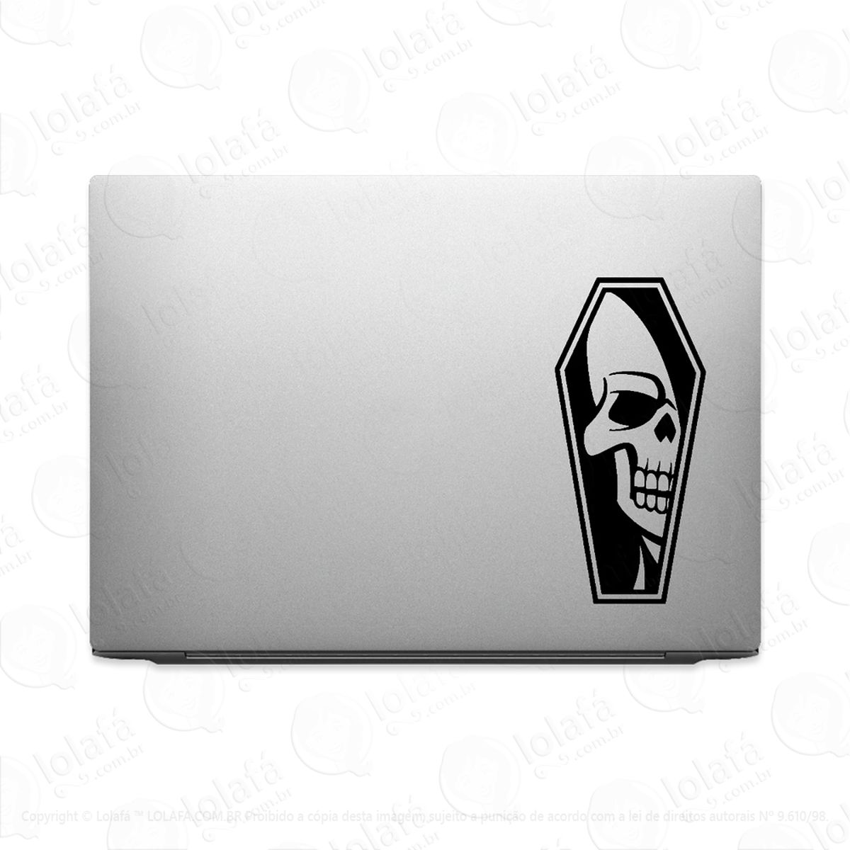 adesivo para notebook caveira no caixão mod:3310