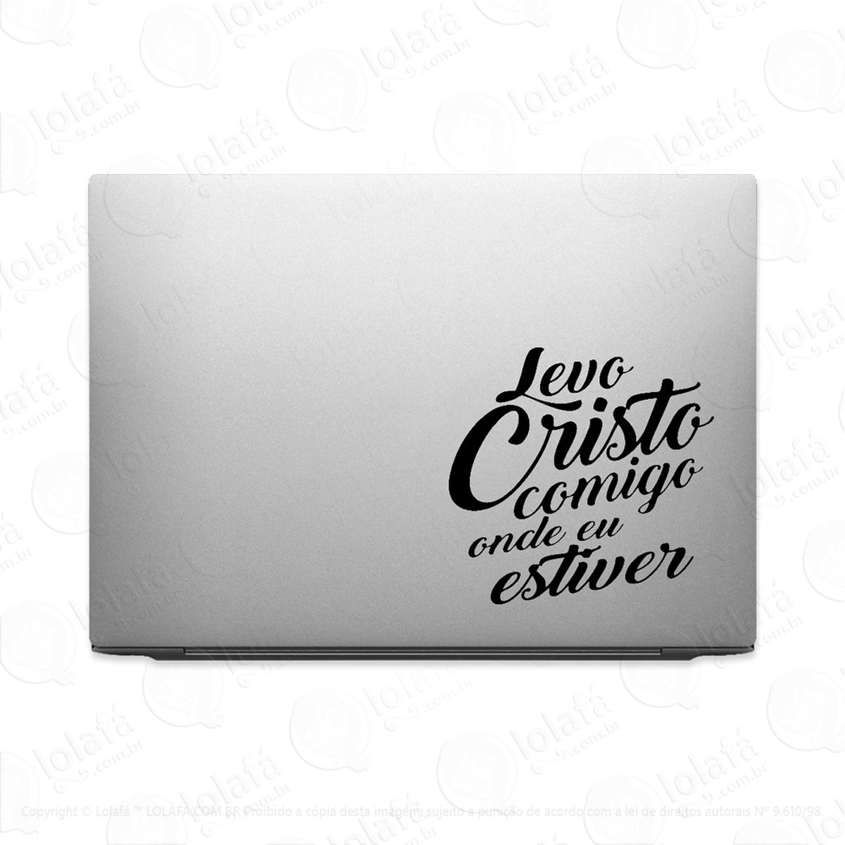 adesivo para notebook levo cristo comigo onde eu estiver mod:3314