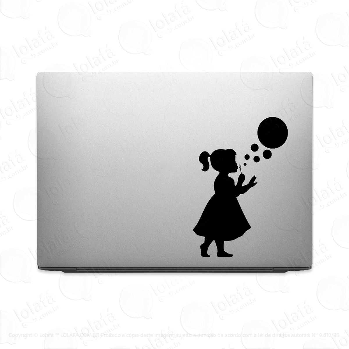 adesivo para notebook menina e bolhas de sabão mod:3342