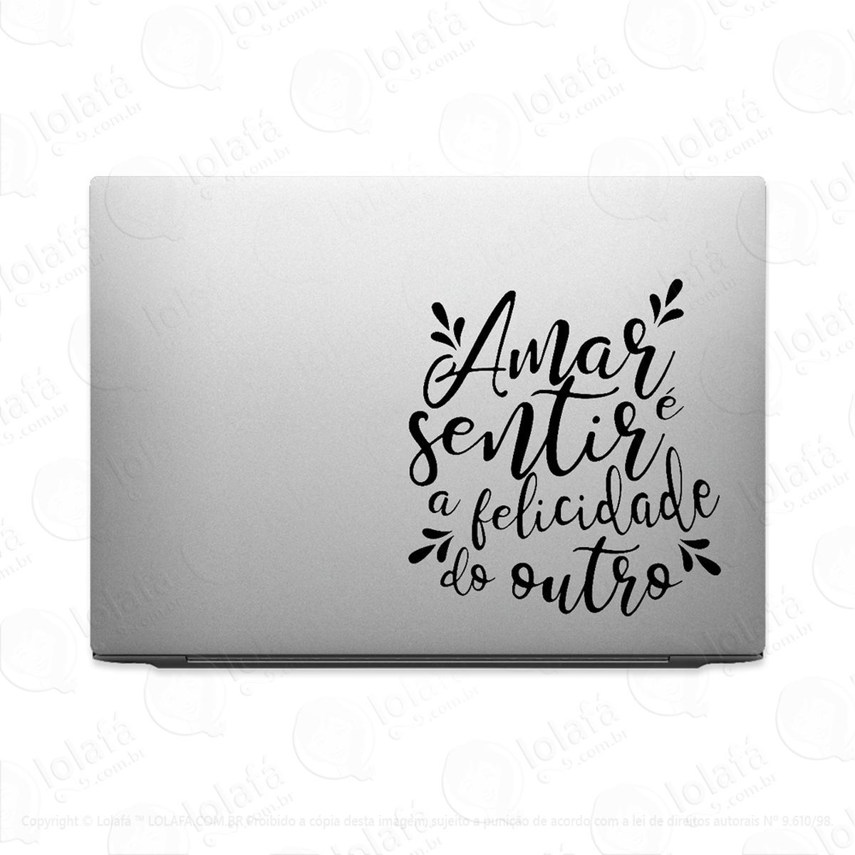 adesivo para notebook amar É sentir a felicidade do outro mod:3349